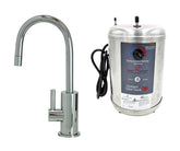 Hot Water Faucet with Contemporary Round Body & Handle & Little Little Gourmet® Premium Hot Water Tank